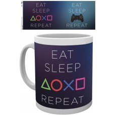 Чашка PlayStation Mug Eat Sleep Repeat (Abystyle, 320 ml), ,